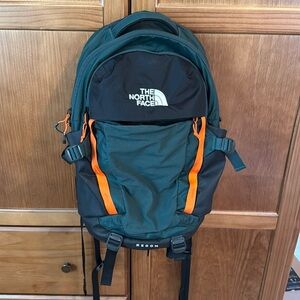 North Face Recon Everyday Laptop Backpack Green/Orange/Black
